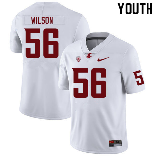 Youth #56 Jack Wilson Washington State Cougars College Football Jerseys Sale-White